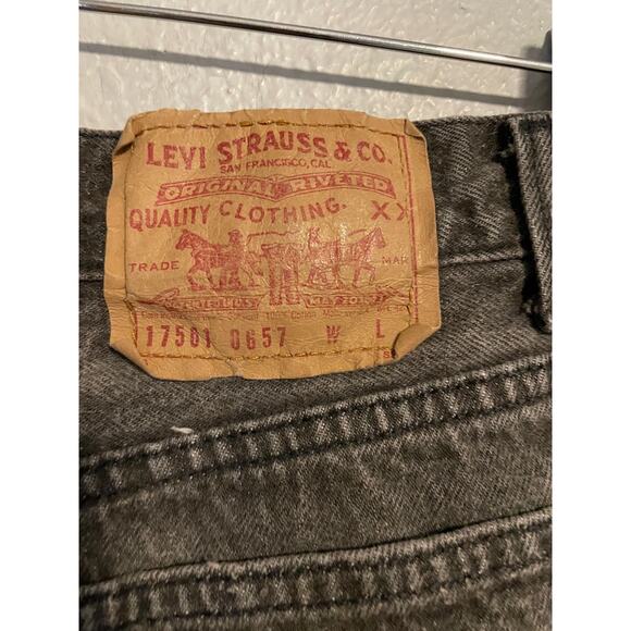 Vintage Levis 501 XX Jeans Juniors 13 Black Gray Stonewash Button Fly Made 90s - Picture 5 of 9